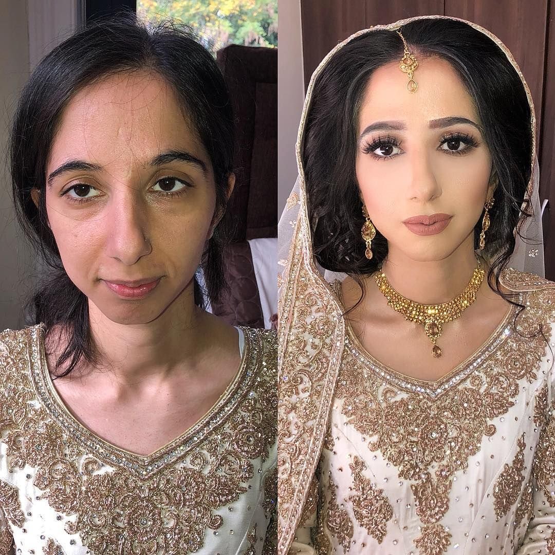 Женщины до и после макияжа