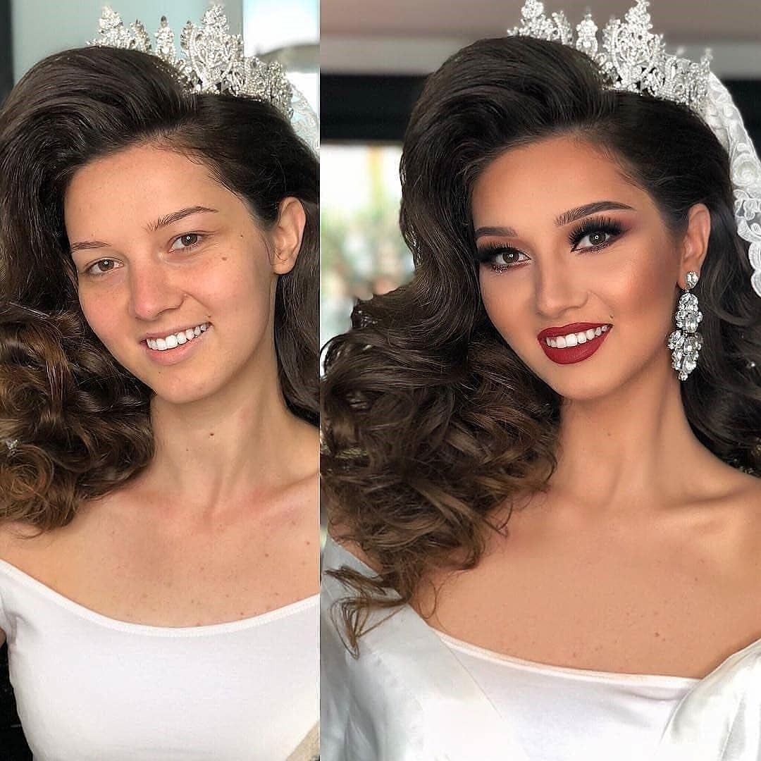 Свадебный макияж до и после