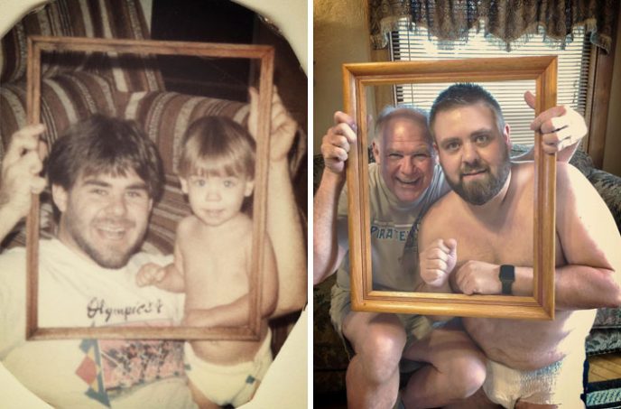 20 семей, у которых непревзойденно получилось воссоздать старые фото детства
